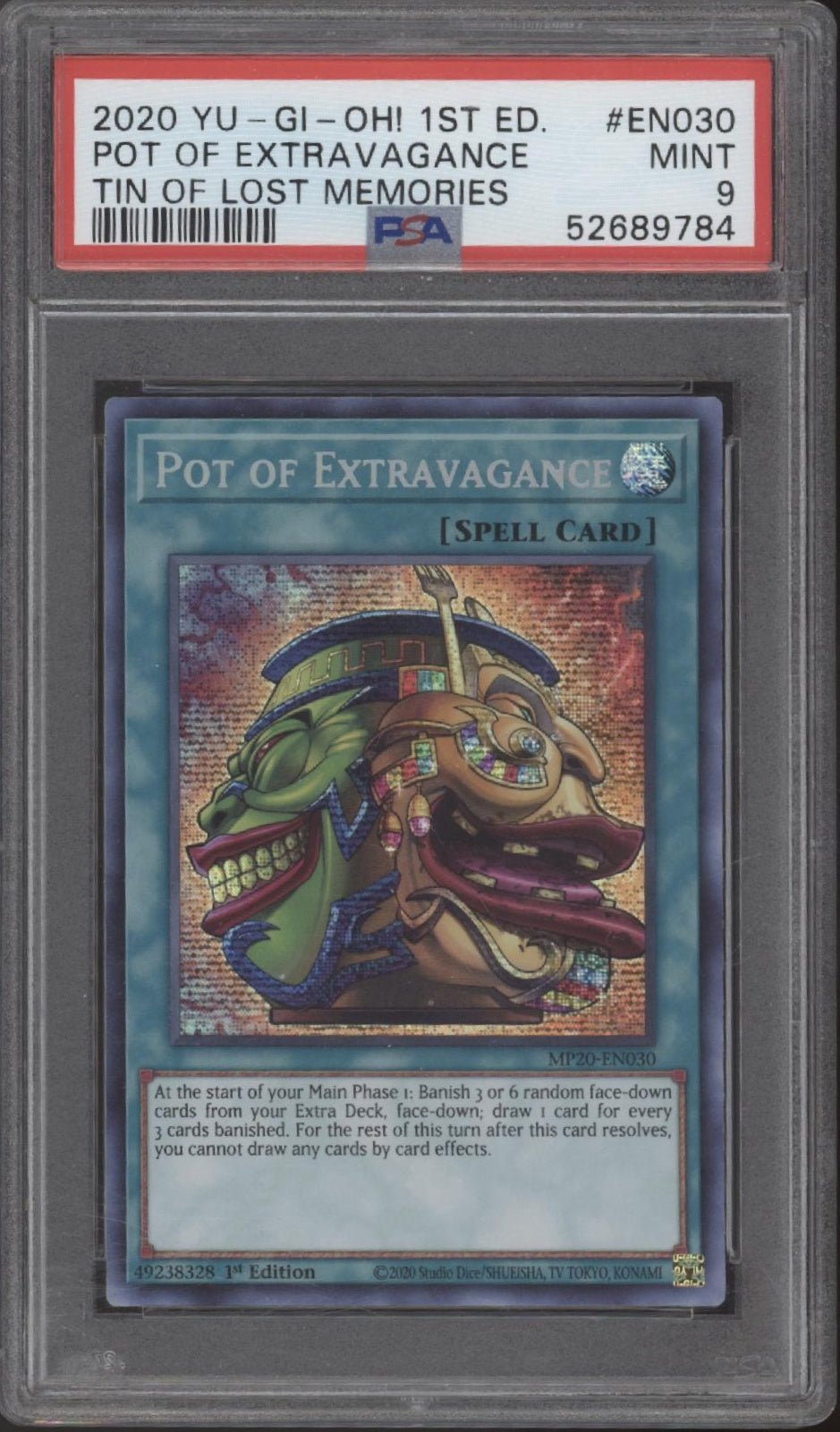 Pot of Extravagance Yu-Gi-Oh! Tin of Lost Memories 1st Edition #30 PSA 9 Pot of Extravagance Yu-Gi-Oh! Tin of Lost Memories 1st Edition #30 PSA 9