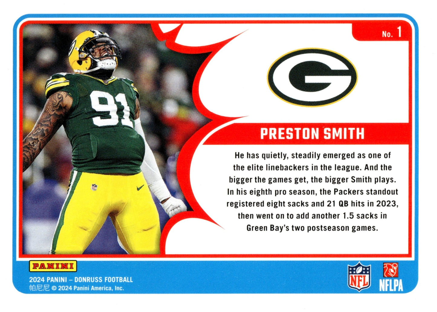 Preston Smith 2024 Panini Donruss Action All Pros #1 - Collector Store LLC