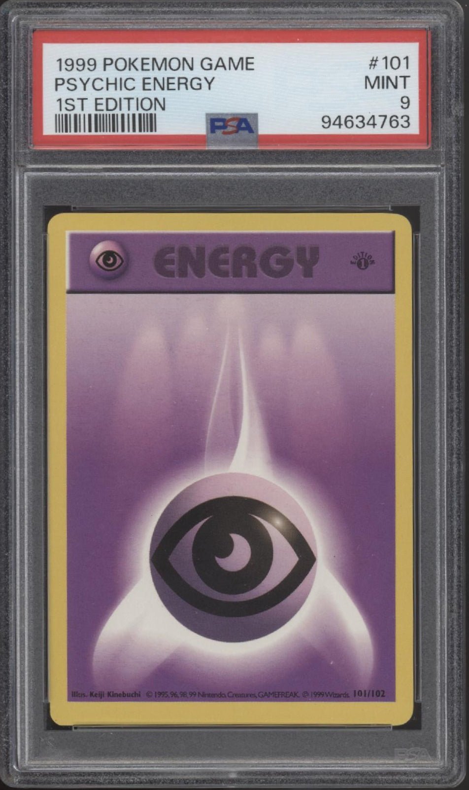 Psychic Energy Pokemon Base Set 1st Edition #101 PSA 9 #1 - Collector Store LLC