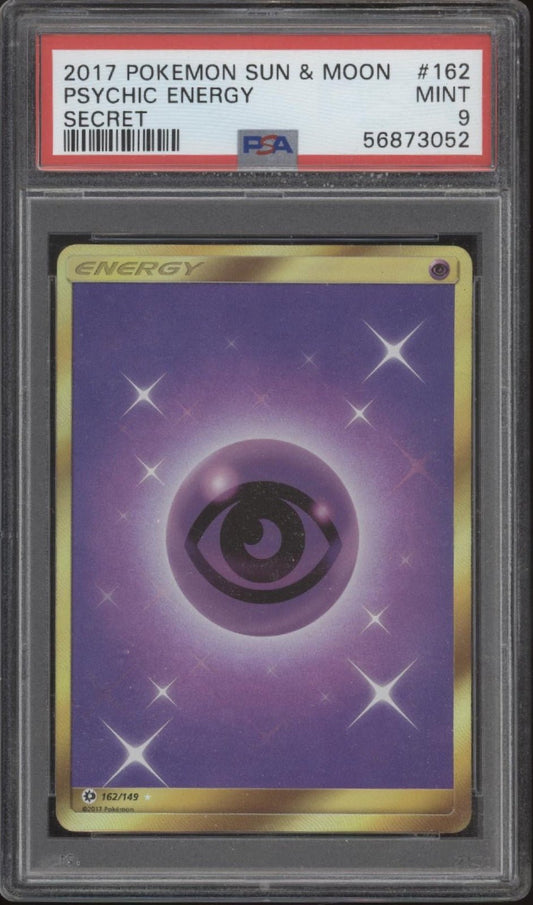 Psychic Energy Pokemon Sun & Moon Secret Rare 162 PSA 9 - Collector Store LLC