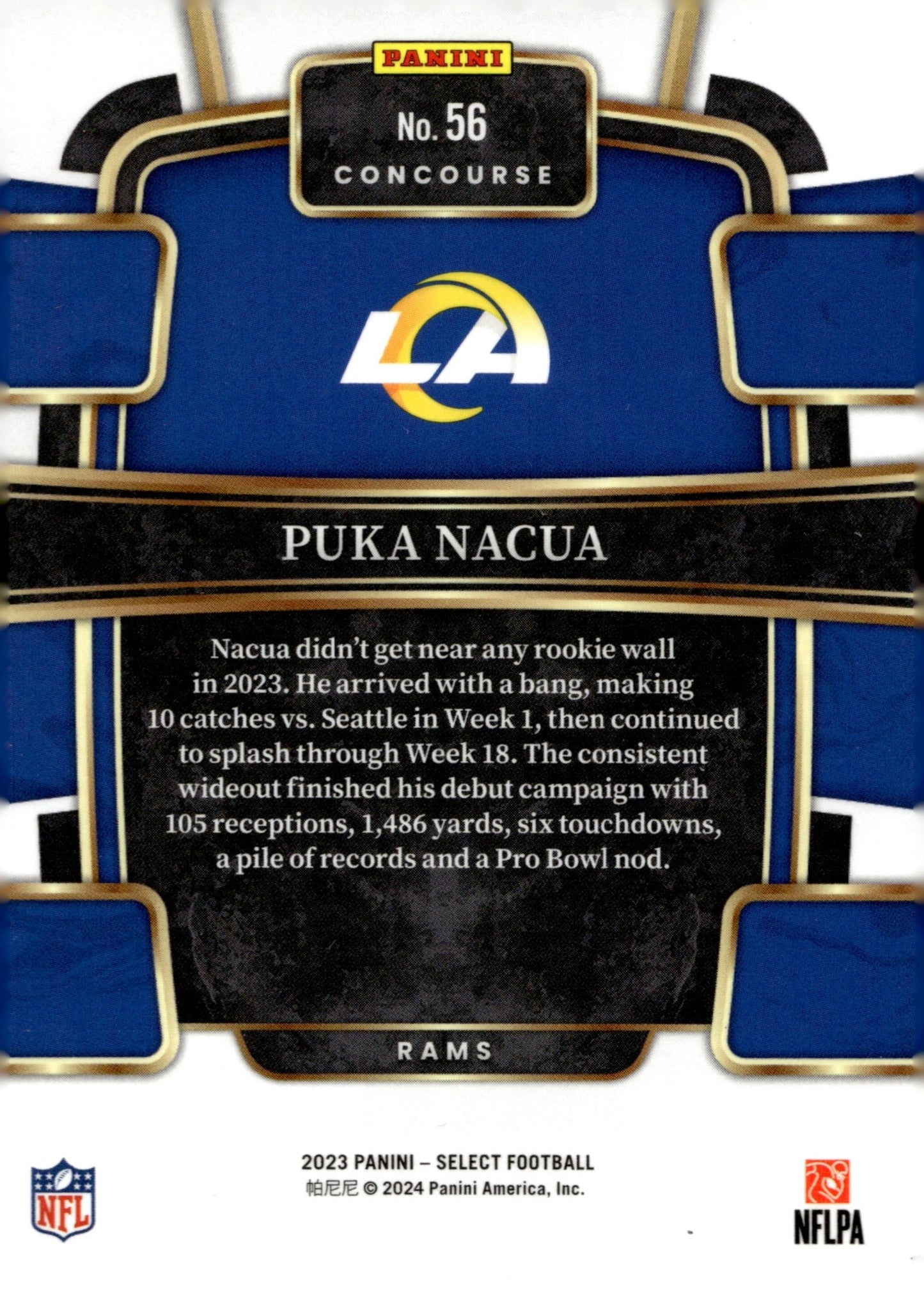 Puka Nacua 2023 Panini Select RC #56 #1 - Collector Store LLC
