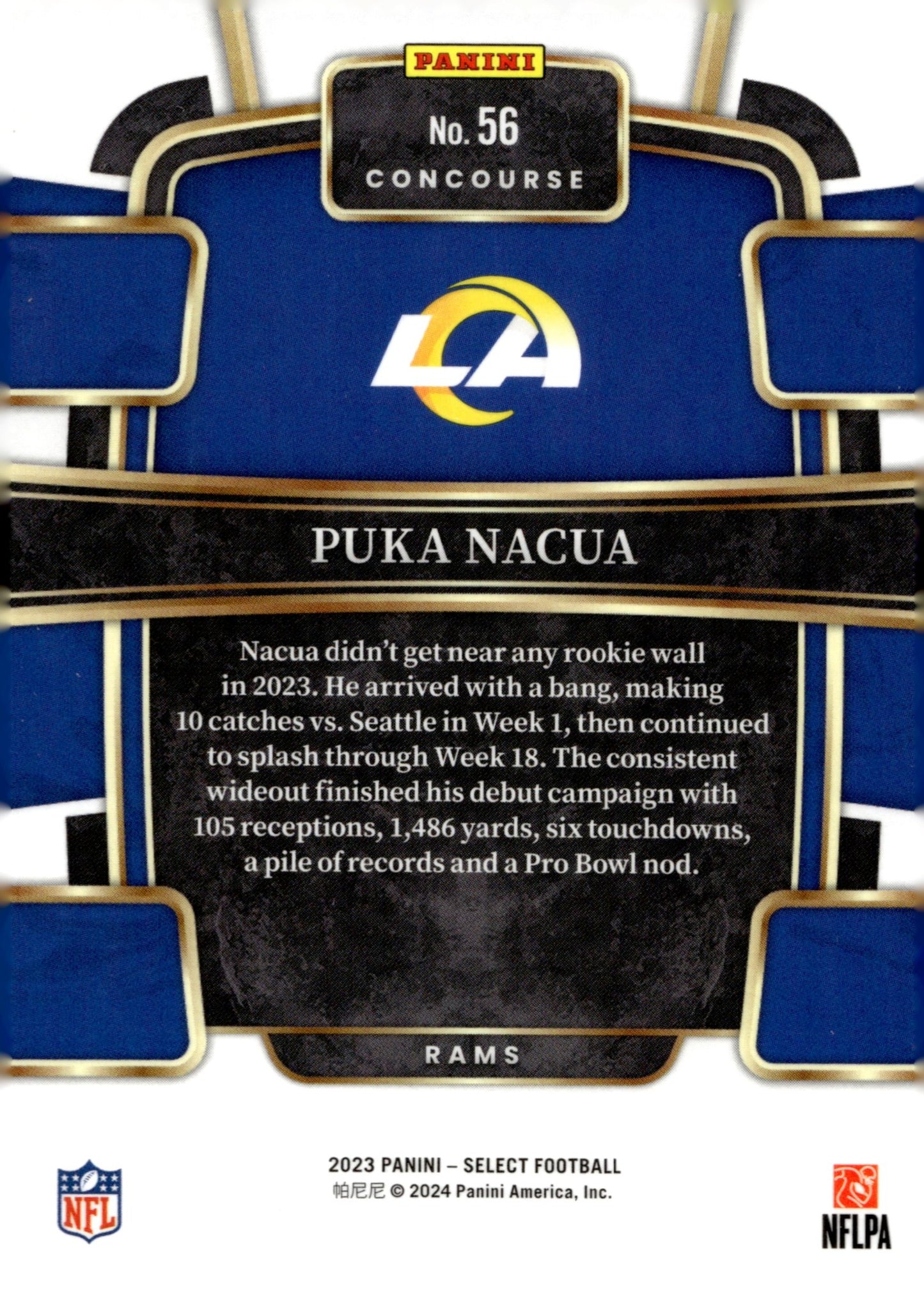 Puka Nacua 2023 Panini Select RC #56 #2 - Collector Store LLC