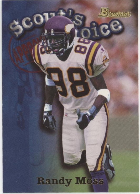 Randy Moss 1998 Bowman Scout's Choice RC SC12 - Collector Store LLC
