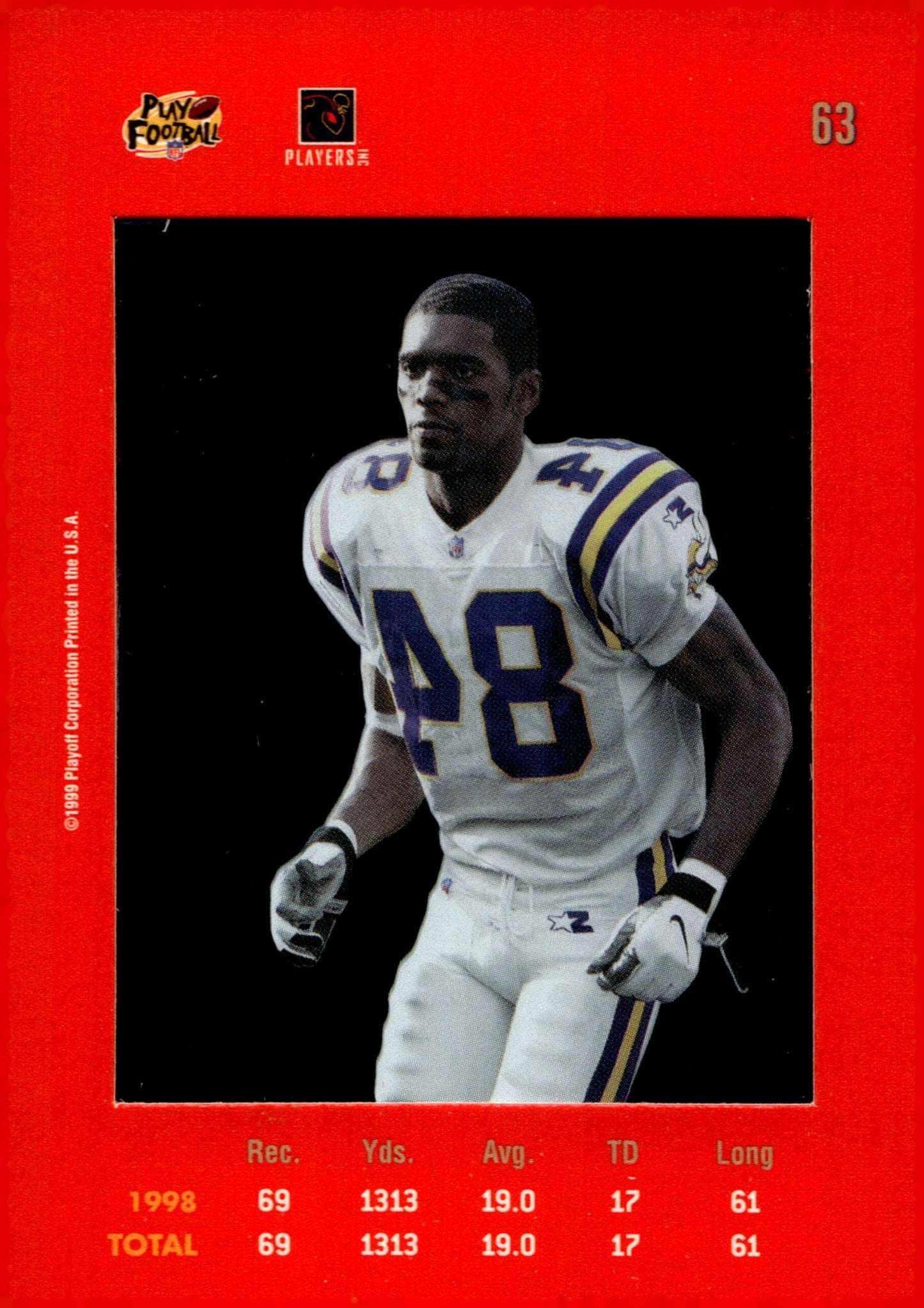 Randy Moss 1999 Playoff Absolute SSD Red #63 - Collector Store LLC