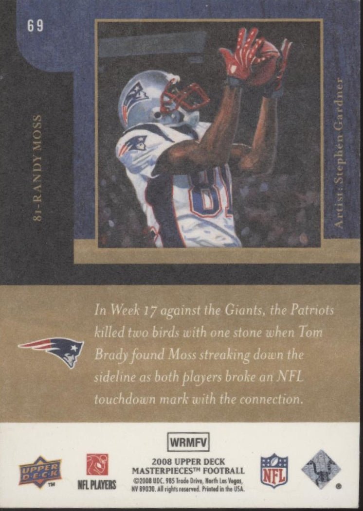 Randy Moss 2008 Upper Deck Masterpieces #69 - Collector Store LLC