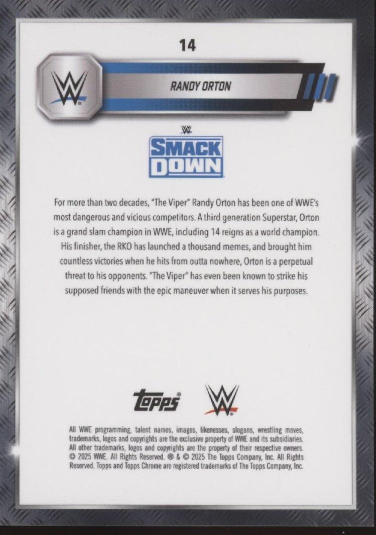 Randy Orton 2025 Topps Chrome Gold Refractor 21/50 14 - Collector Store LLC