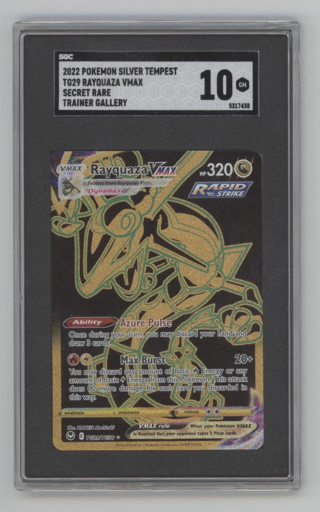 Raqyaza VMAX Pokemon Silver Tempest Secret Rare Trainer Gallery #TG29 SGC 10 - Collector Store LLC
