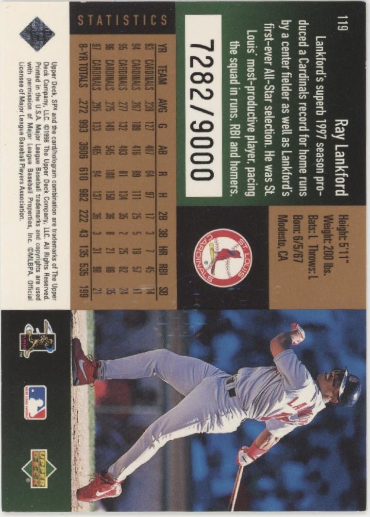 Ray Lankford 1998 Upper Deck SPX Bronze 7282/9000 #119 - Collector Store LLC