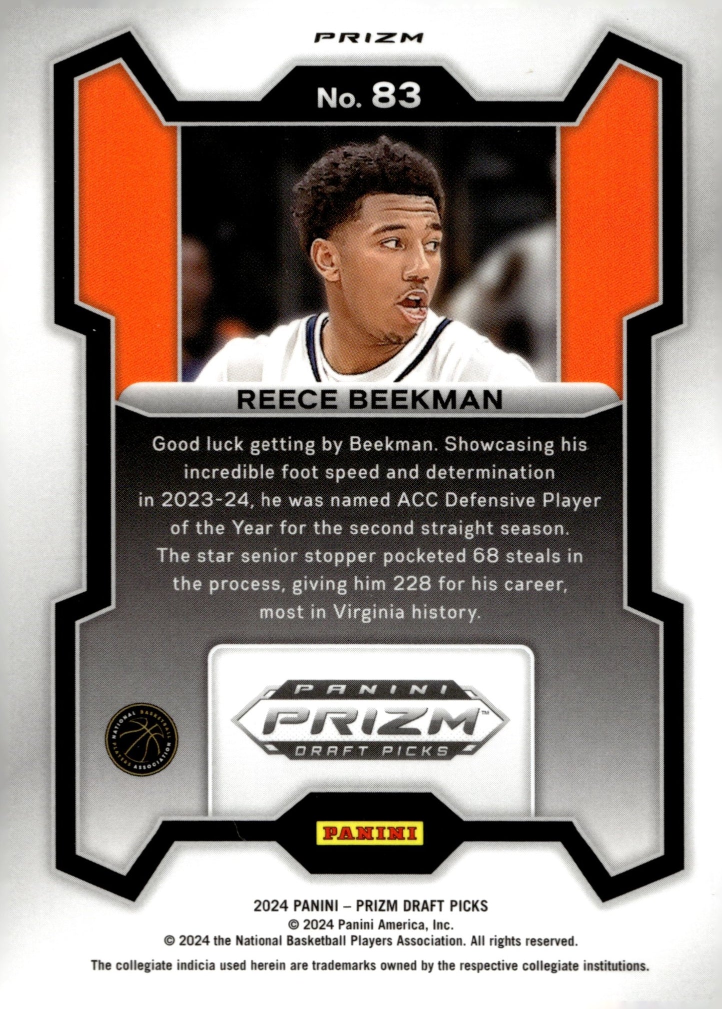 Reece Beekman 2024 Panini Prizm Draft Picks Red Wave Prizm RC #83 - Collector Store LLC