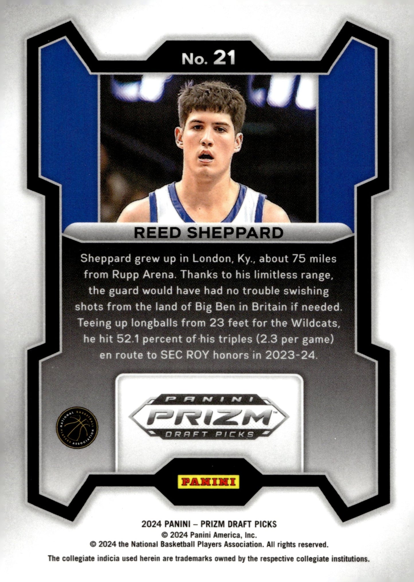 Reed Sheppard 2024 Panini Prizm Draft Picks RC #21 - Collector Store LLC