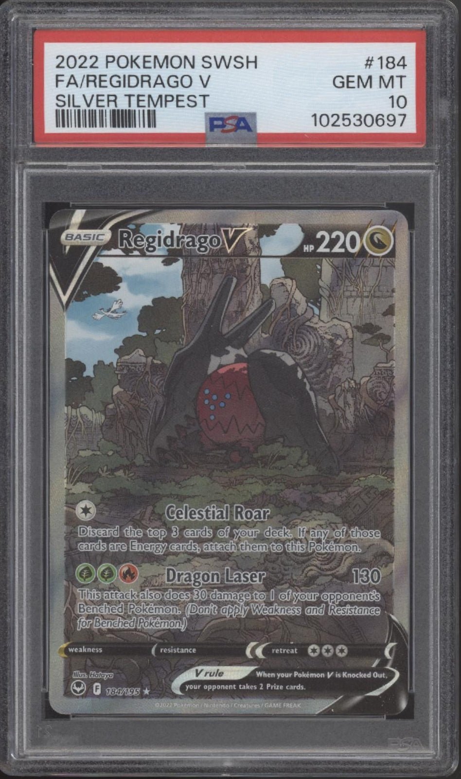 Regidrago V Pokemon Silver Tempest Full Art #184 PSA 10 - Collector Store LLC