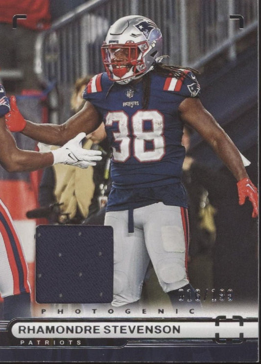 Rhamondre Stevenson 2022 Panini Chronicles Photogenic Swatch 016/199 PH - 5 - Collector Store LLC