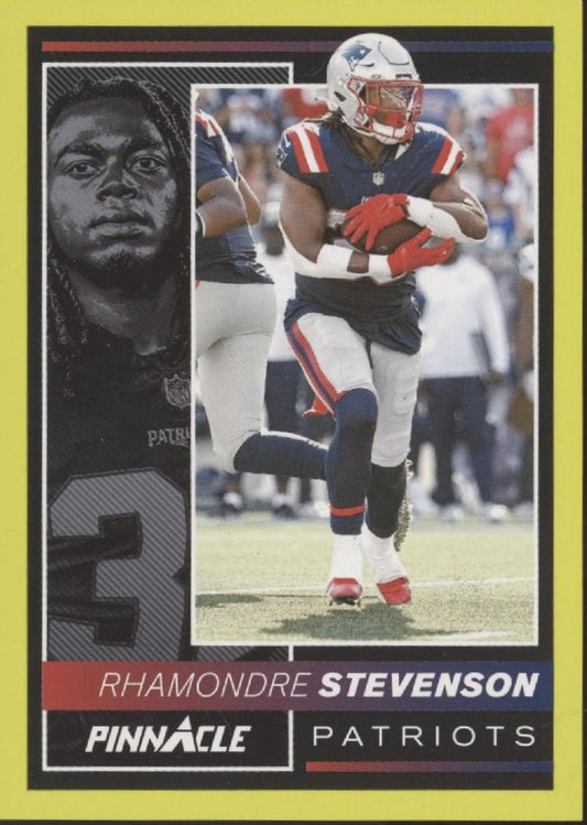 Rhamondre Stevenson 2024 Panini Encore Pinnacle Yellow 1/5 135 - Collector Store LLC