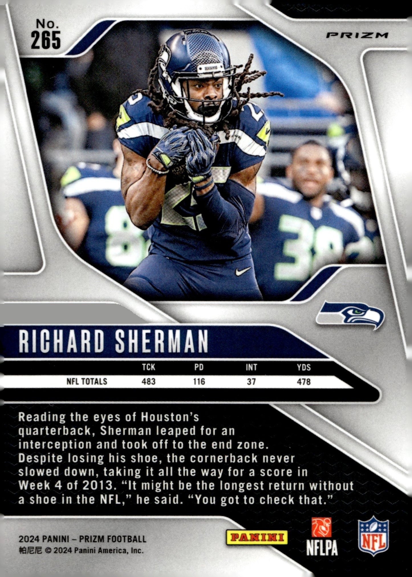 Richard Sherman 2024 Panini Prizm Red White & Blue Prizm #265 #1 - Collector Store LLC