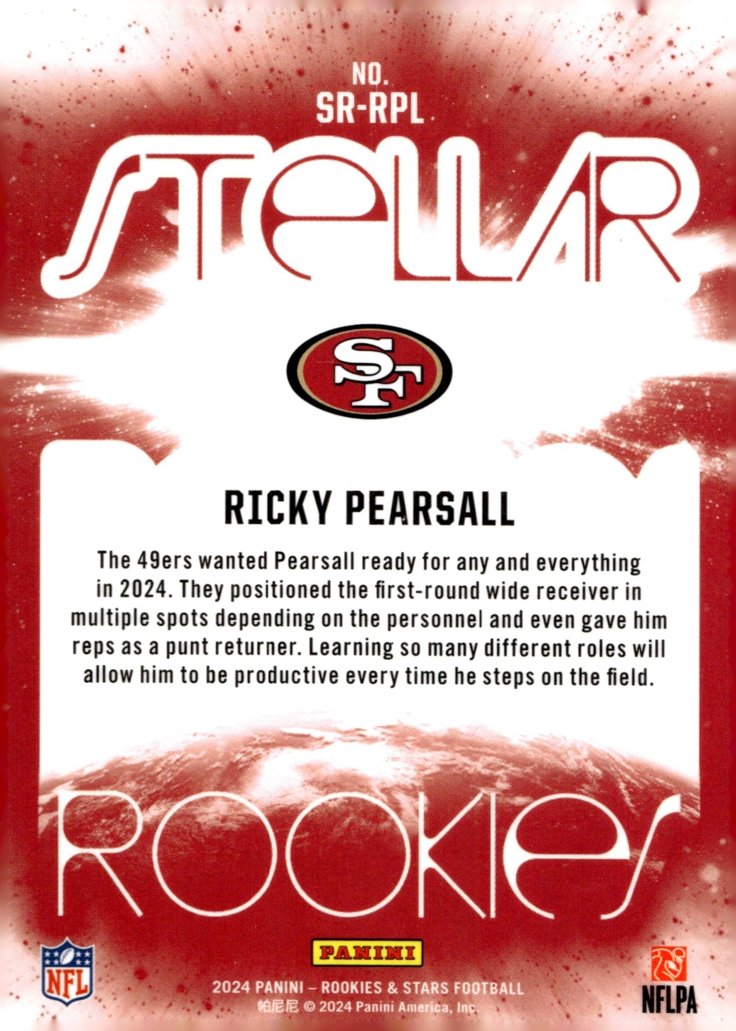 Ricky Pearsall 2024 Panini Rookies & Stars Stellar Prizm RC #SR - RPL - Collector Store LLC