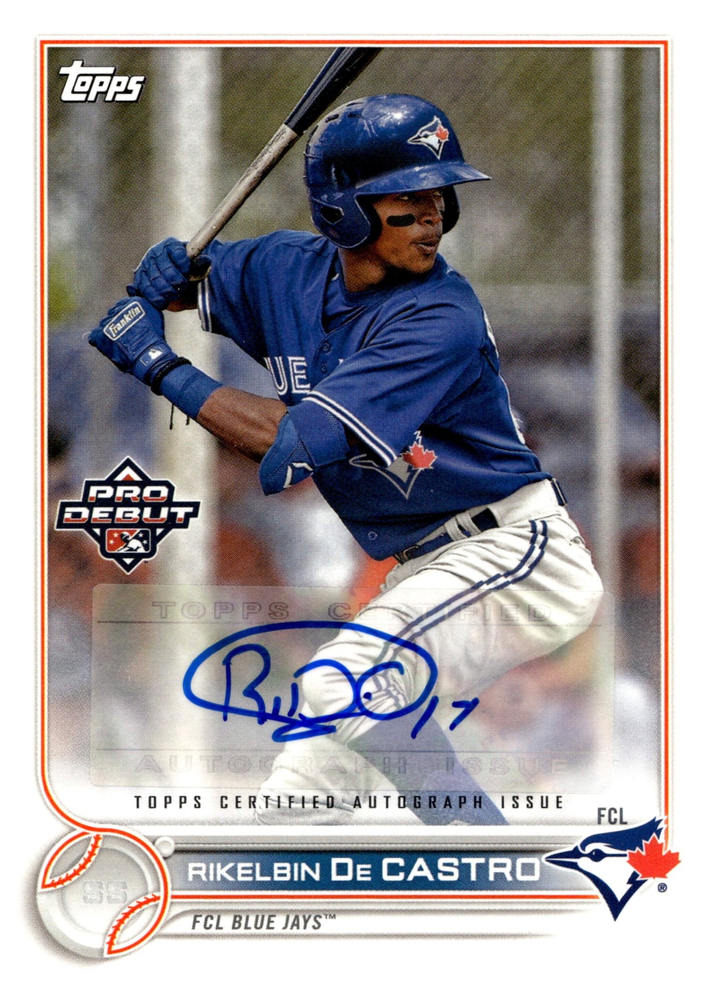 Rikelbin De Castro 2022 Topps Pro Debut Auto #PD - 53 - Collector Store LLC