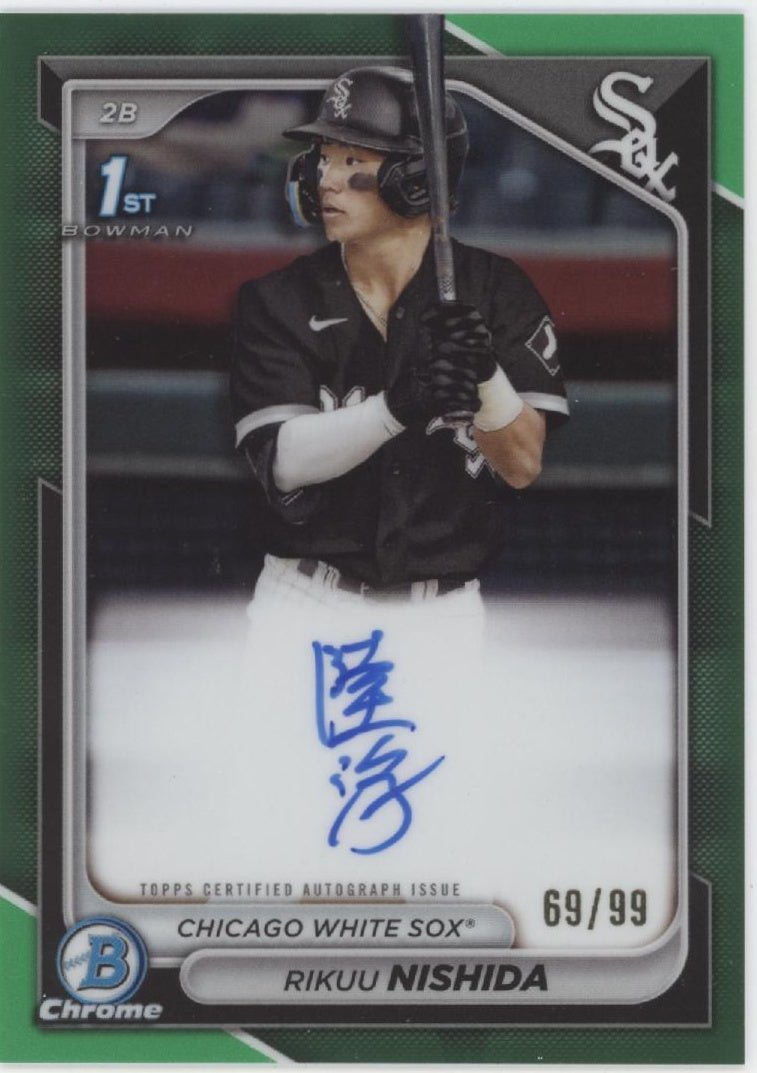Rikuu Nishida 2024 Bowman Chrome Green Refractor Auto 69/99 #CPA - RN - Collector Store LLC