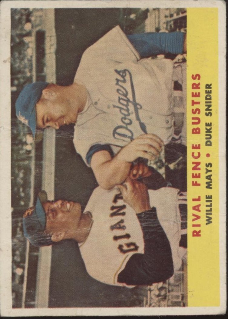 Rival Fence Busters 1958 Topps Willie Mays / Duke Snider #436 PR - Collector Store LLC