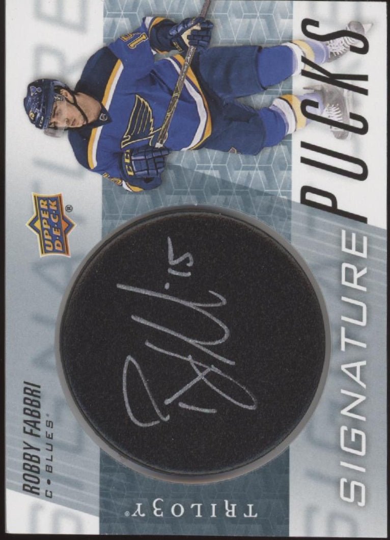 Robby Fabbri 2016 - 17 Upper Deck Trilogy Signature Pucks Auto #SP - RF - Collector Store LLC