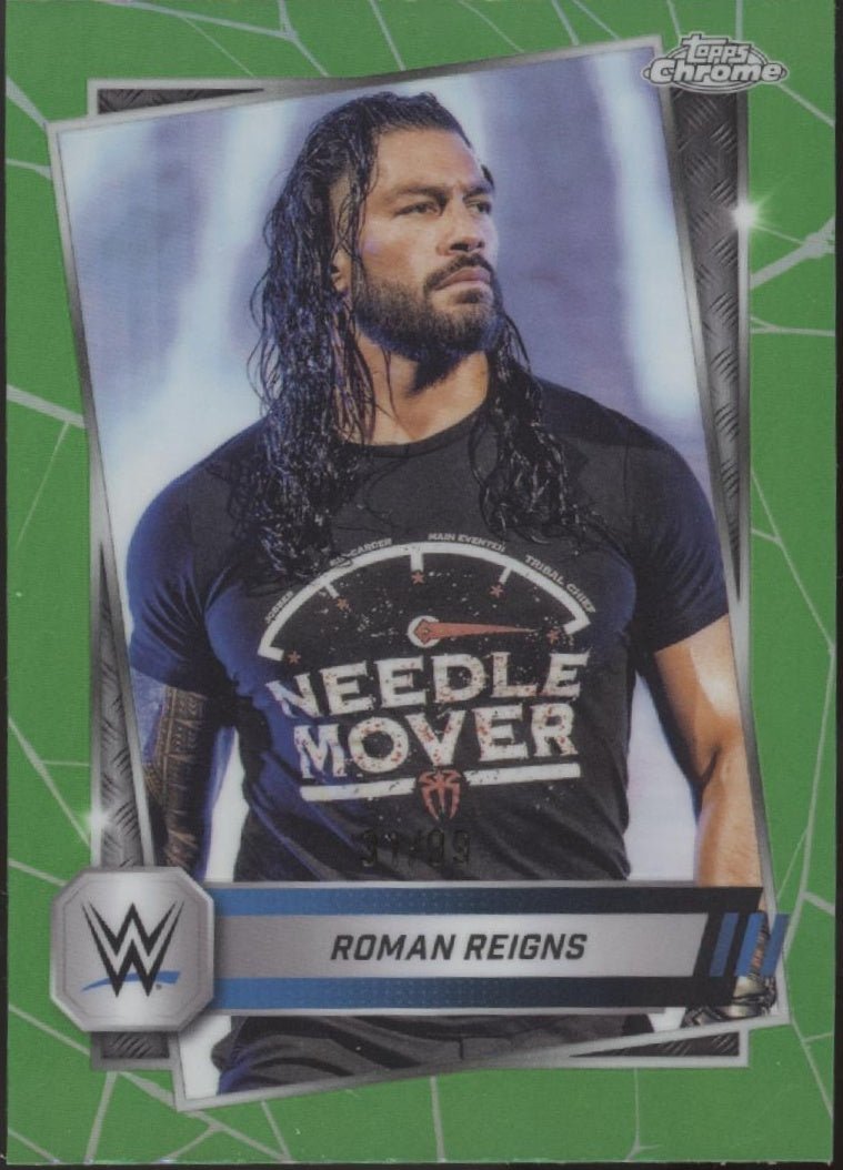Roman Reigns 2025 Topps Chrome Green Refractor 31/99 3 - Collector Store LLC
