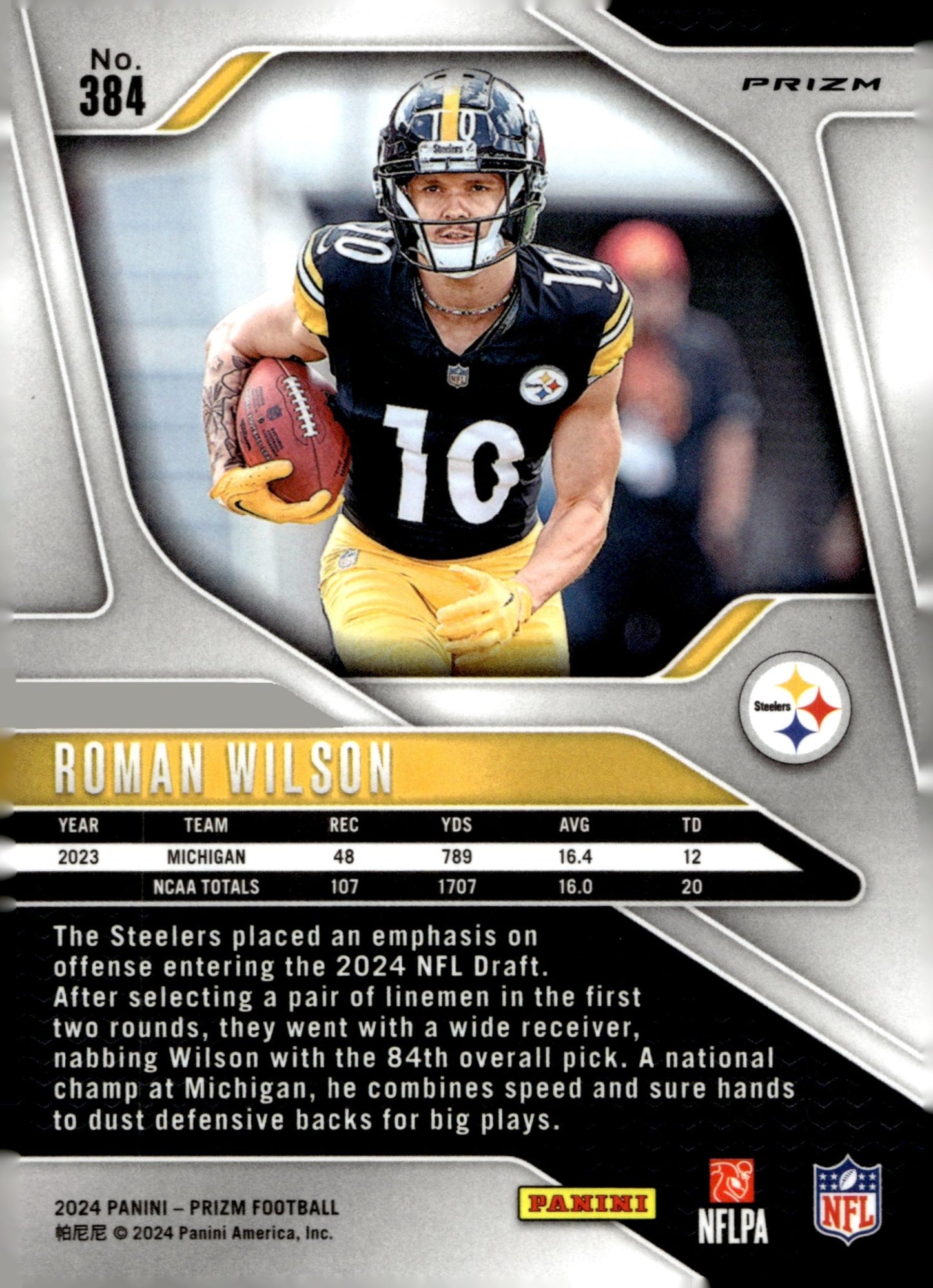 Roman Wilson 2024 Panini Prizm Green Prizm RC #384 - Collector Store LLC