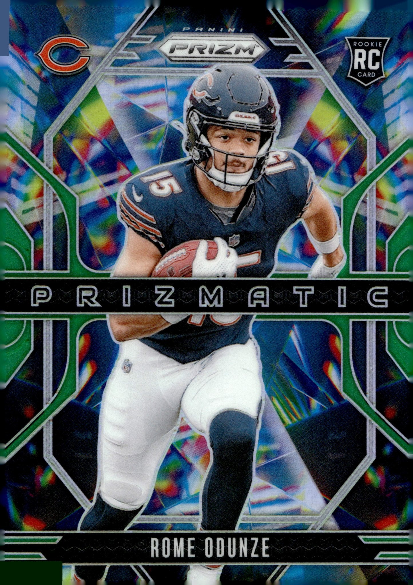Rome Odunze 2024 Panini Prizm Prizmatic Green Prizm RC #9 - Collector Store LLC