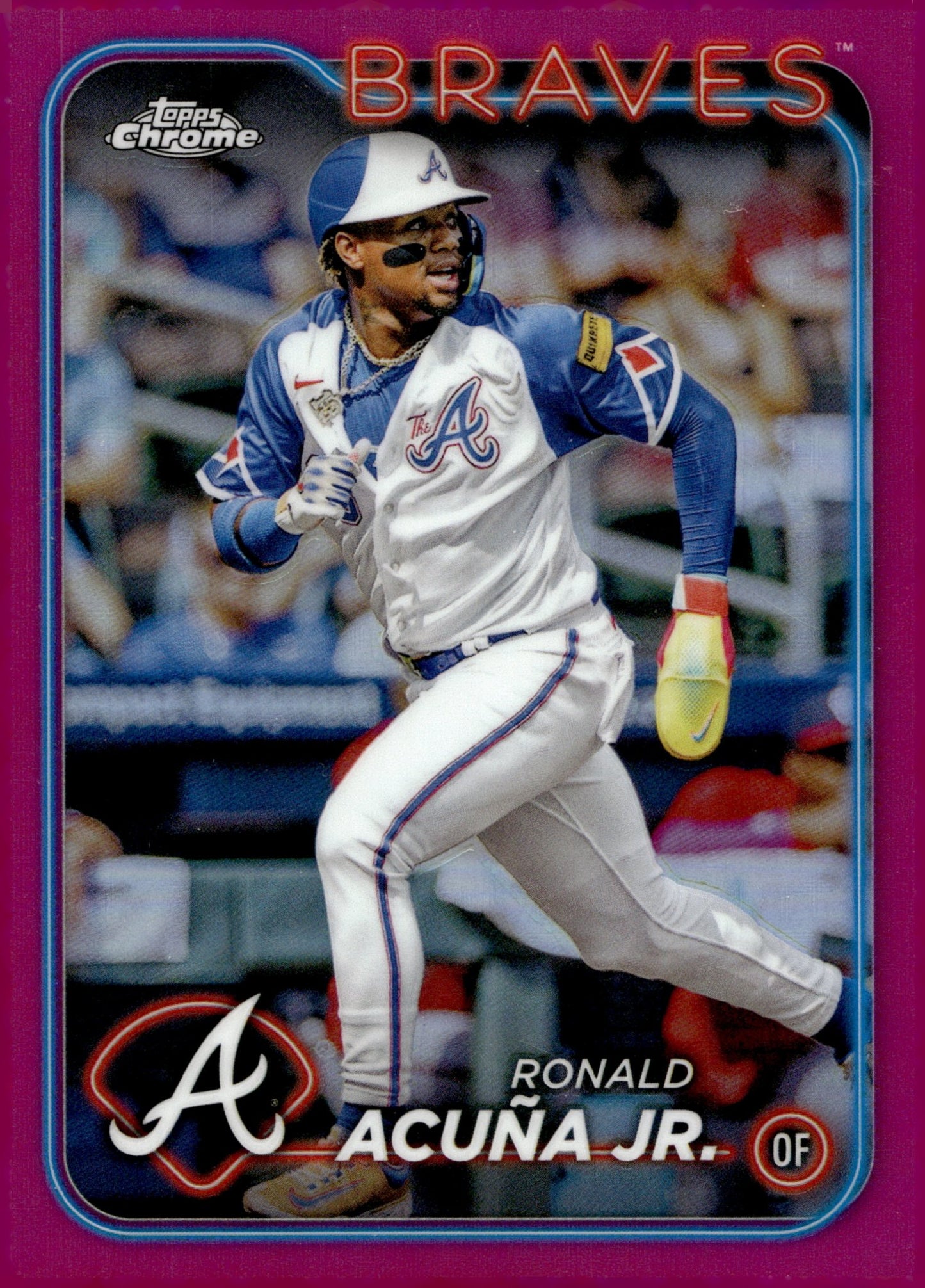 Ronald Acuna Jr. 2024 Topps Chrome Fuchsia Refractor #250 - Collector Store LLC