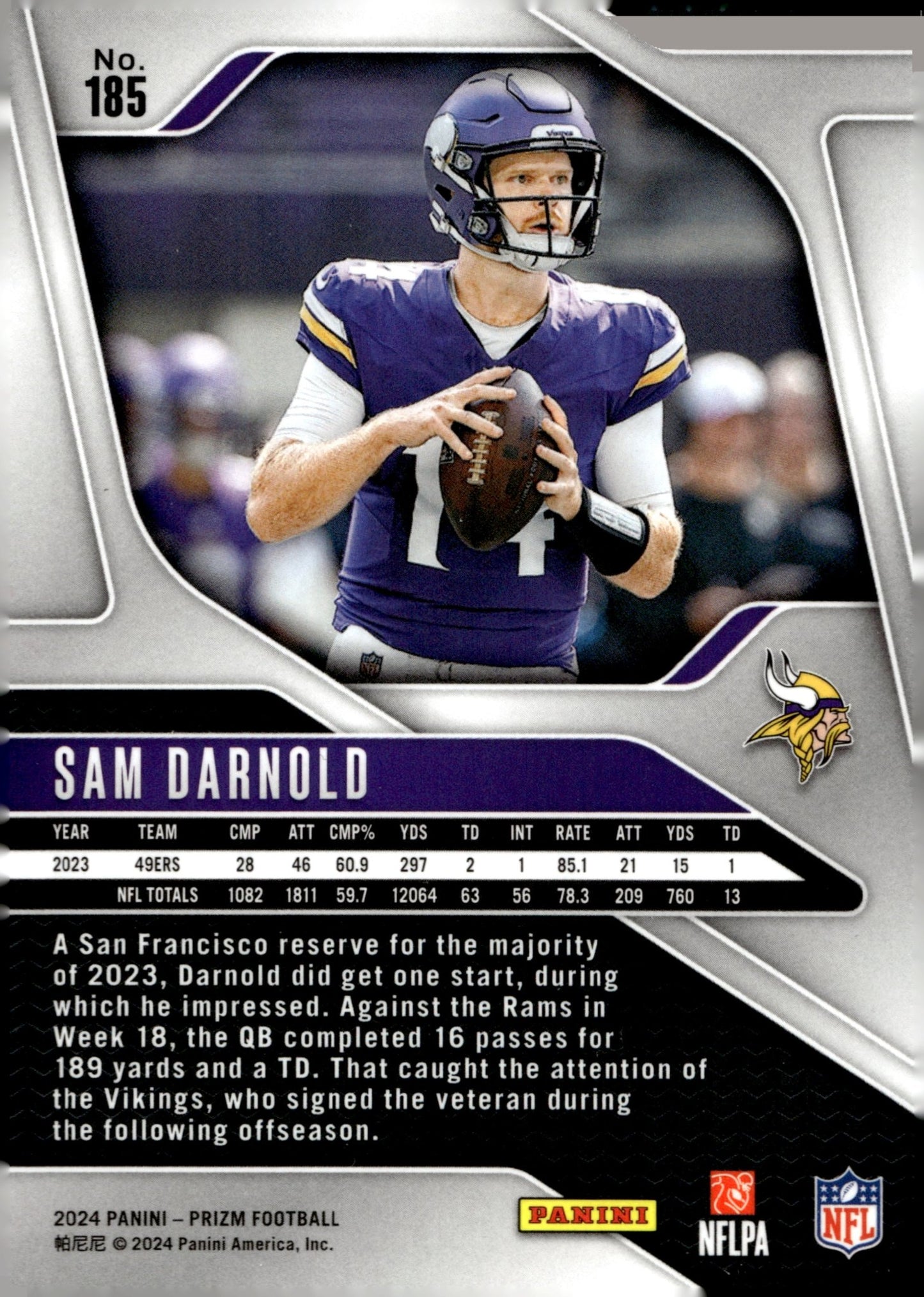 Sam Darnold 2024 Panini Prizm #185 - Collector Store LLC