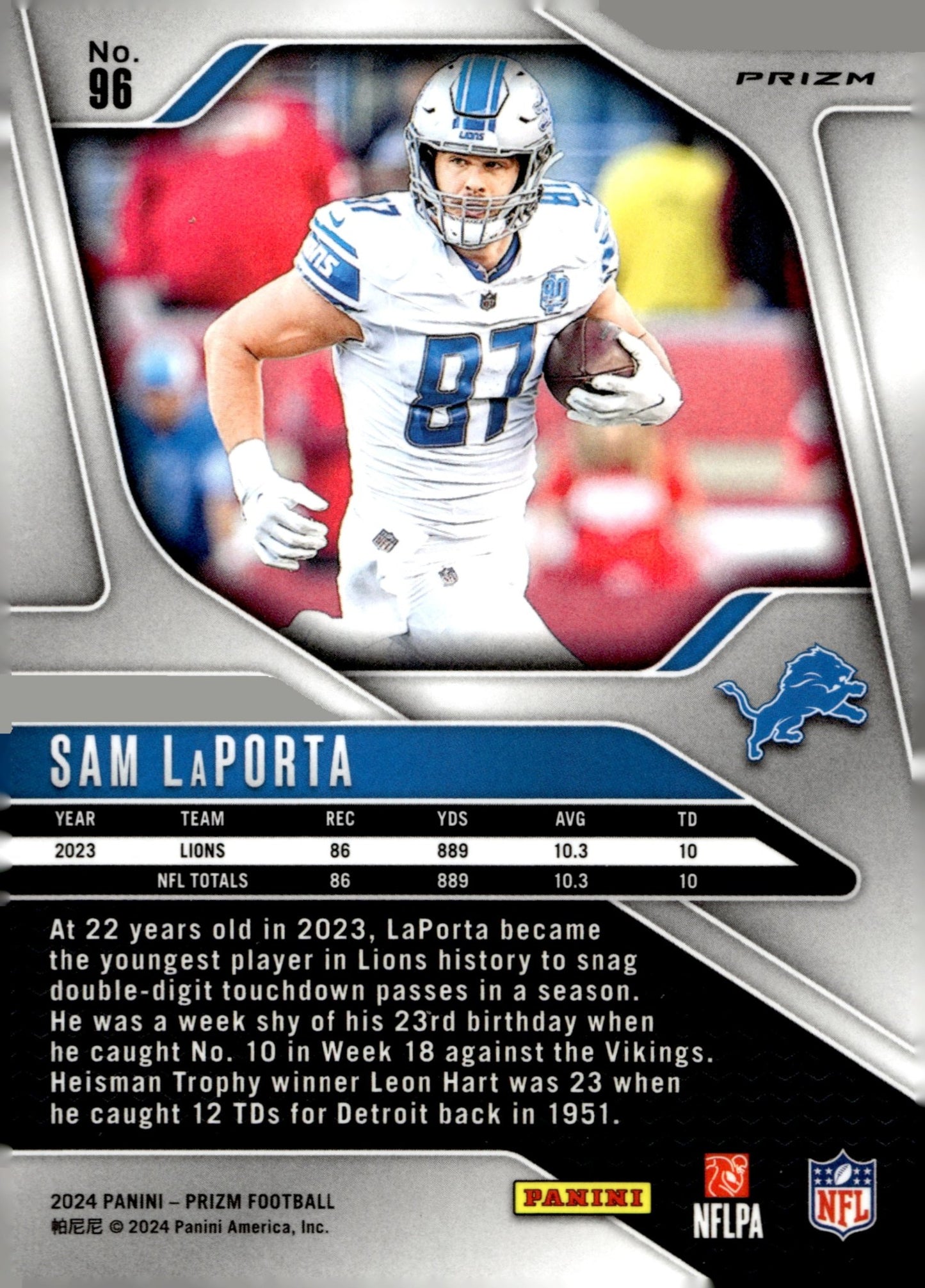 Sam LaPorta 2024 Panini Prizm Green Prizm #96 - Collector Store LLC