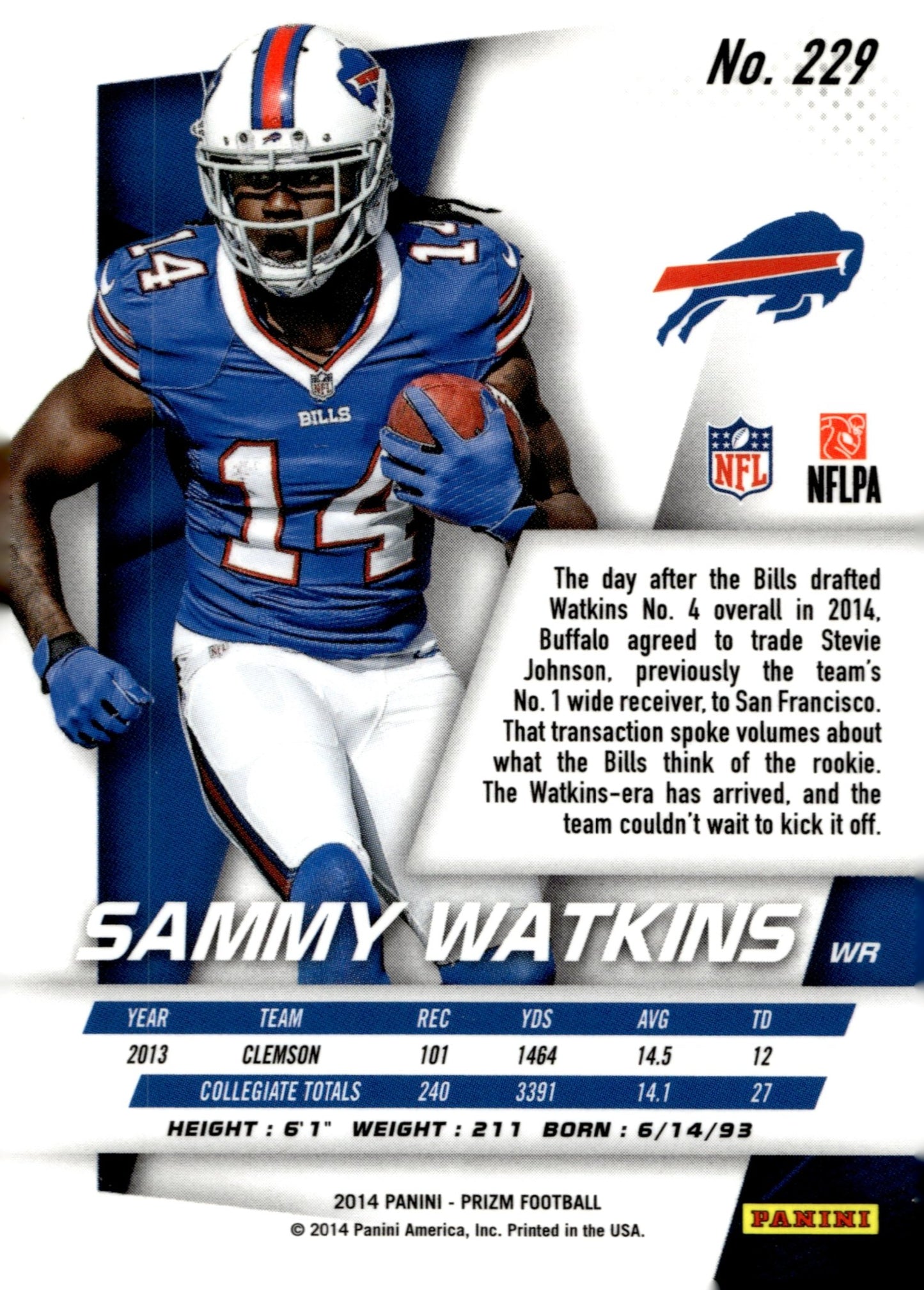 Sammy Watkins 2014 Panini Prizm RC #229 - Collector Store LLC
