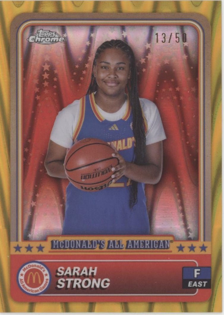 Sarah Strong 2024 Chrome McDonald's All American Gold Ray Wave Refractor 13/50 - Collector Store LLC