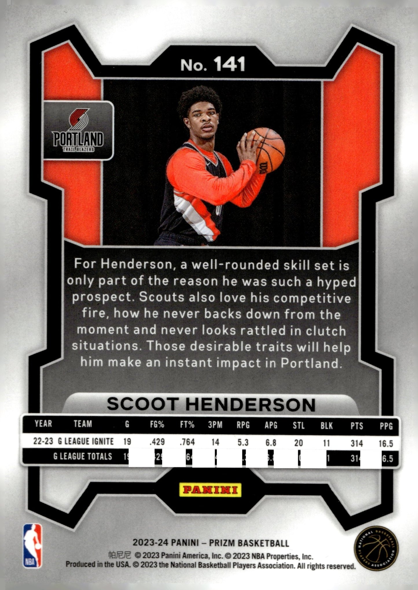 Scoot Henderson 2024 Panini Prizm Draft Picks RC #141 #2 - Collector Store LLC