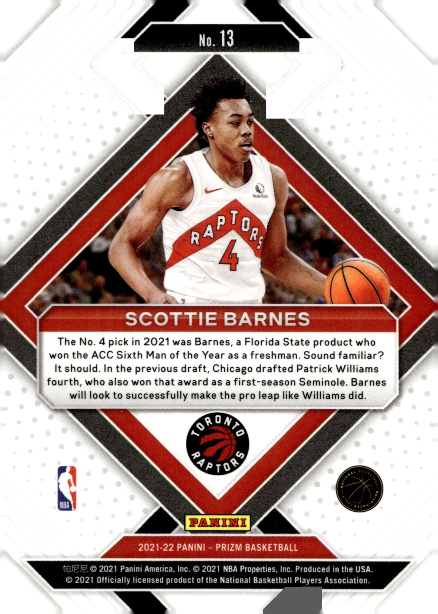 Scottie Barnes 2021 - 22 Panini Prizm Emergent RC #13 - Collector Store LLC