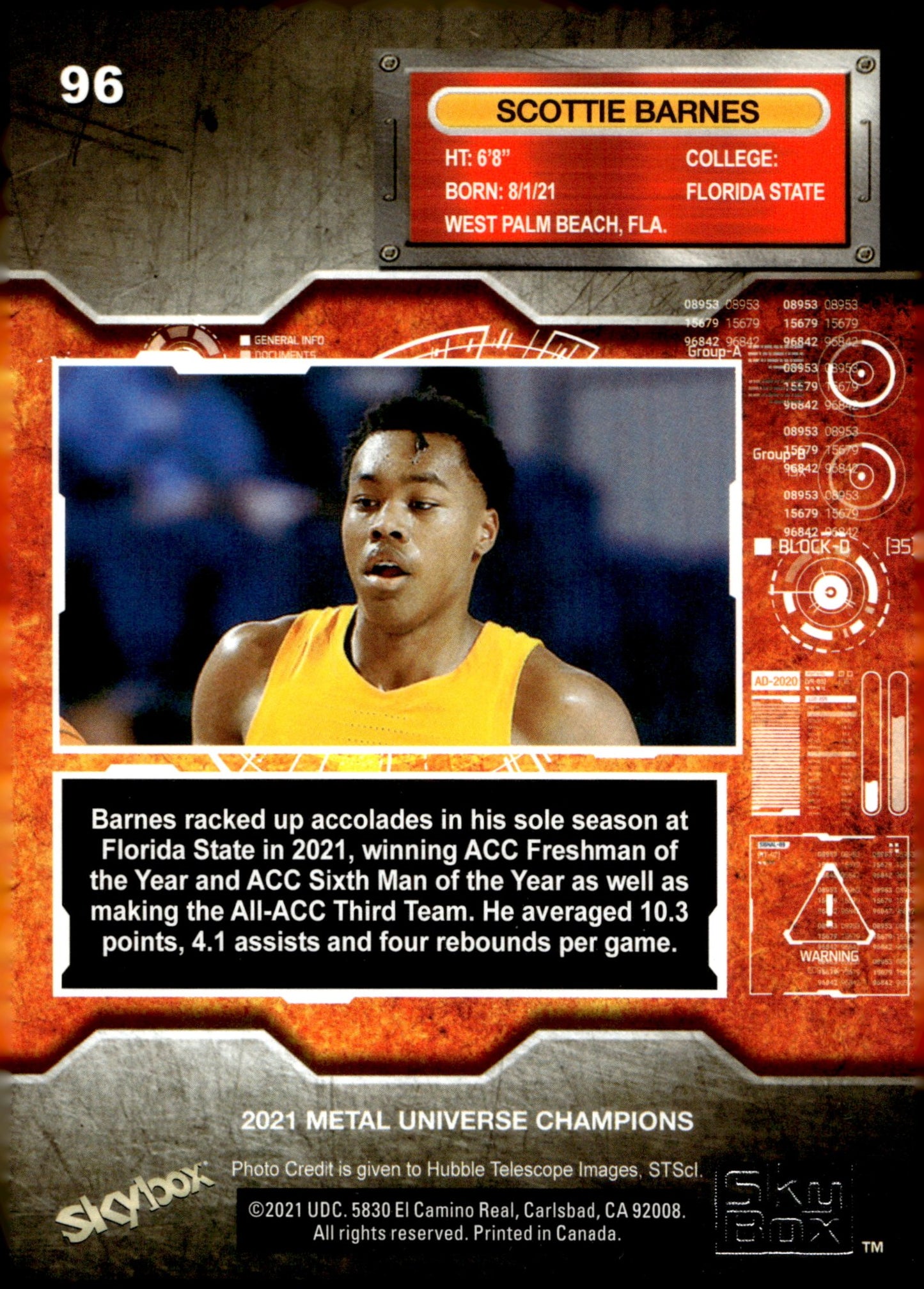 Scottie Barnes 2021 Skybox Metal Universe Champions #96 - Collector Store LLC