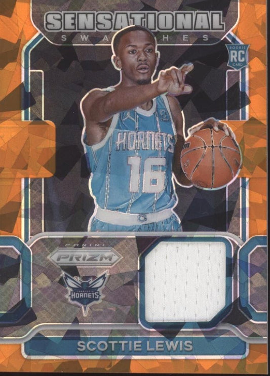 Scottie Lewis 2021 - 22 Prizm Sensational Orange Ice Prizm Swatch RC #SW - SLW - Collector Store LLC