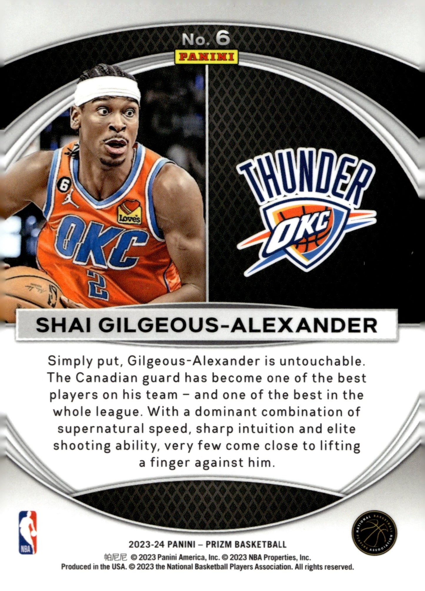 Shai Gilgeous - Alexander 2023 - 24 Panini Prizm Global Reach #6 - Collector Store LLC