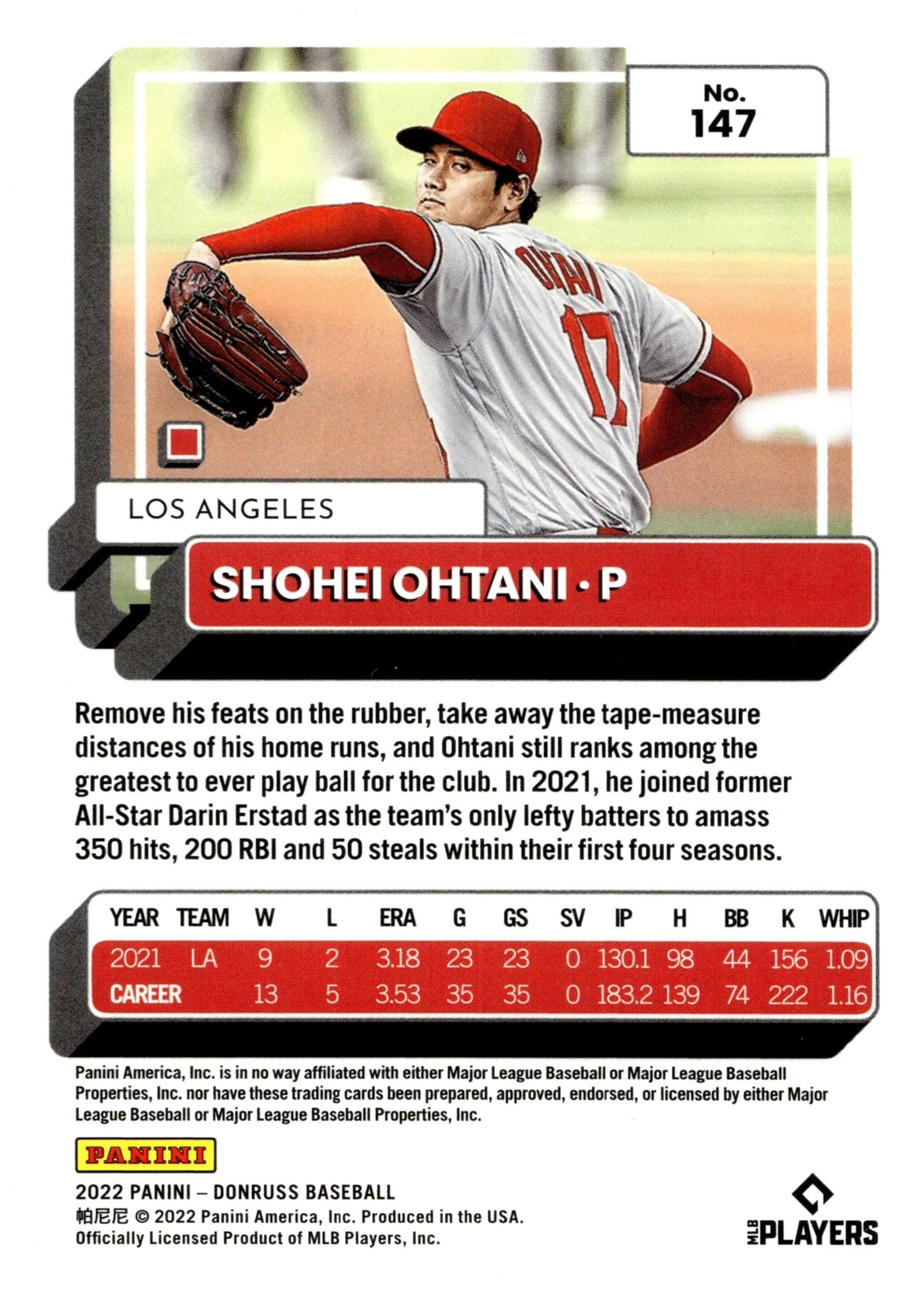 Shohei Ohtani 2022 Panini Donruss Pink Foil #147 - Collector Store LLC