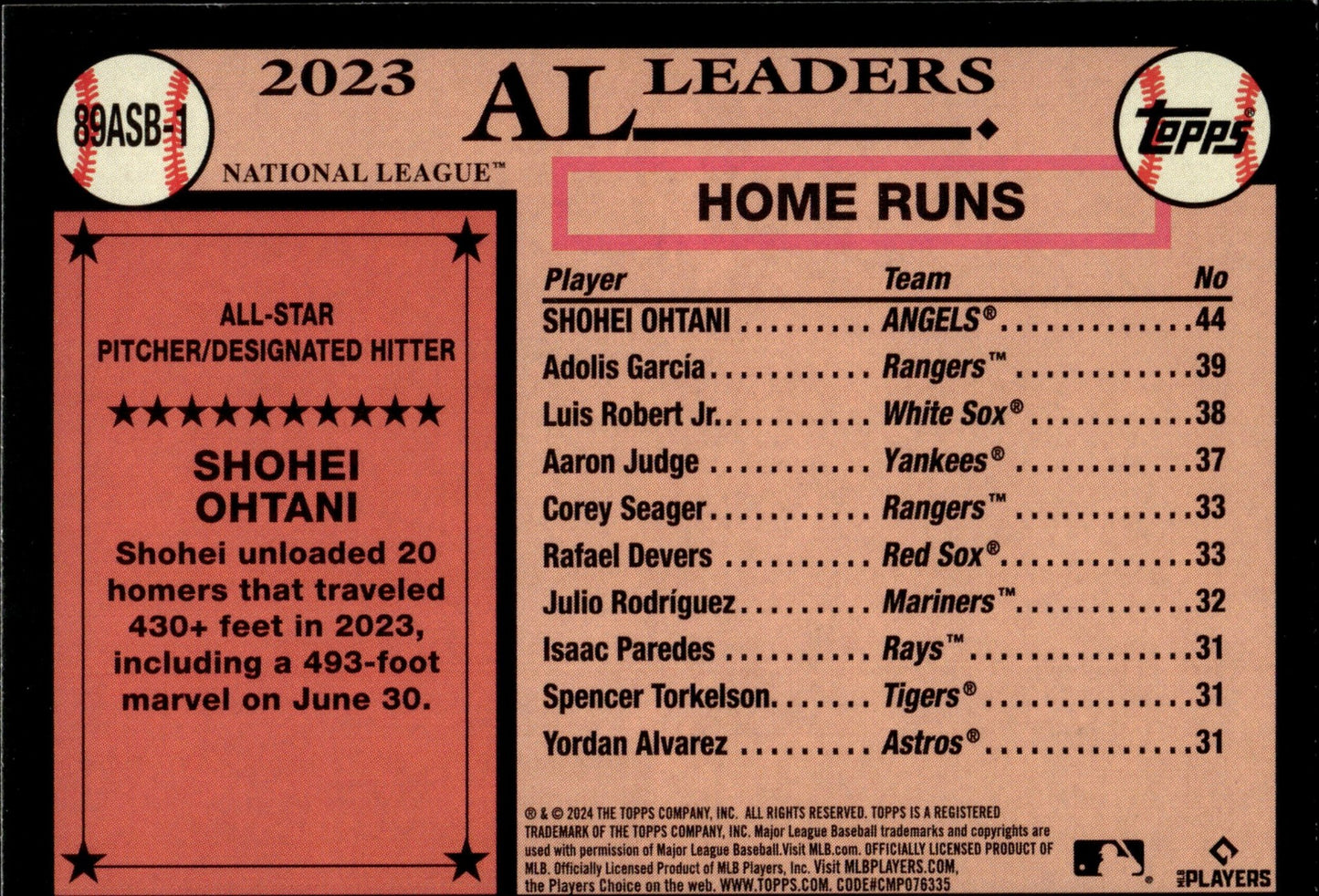 Shohei Ohtani 2024 Topps Series 2 35th Anniversary All Star #89ASB - 1 - Collector Store LLC