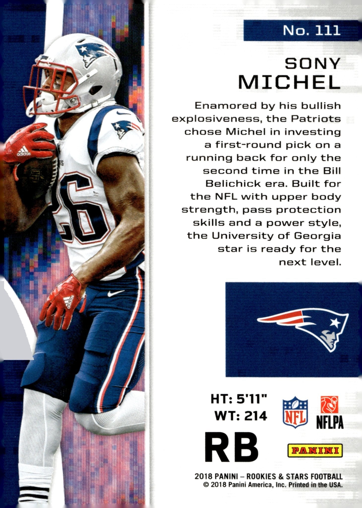Sony Michel 2018 Panini Rookies & Stars RC #111 - Collector Store LLC