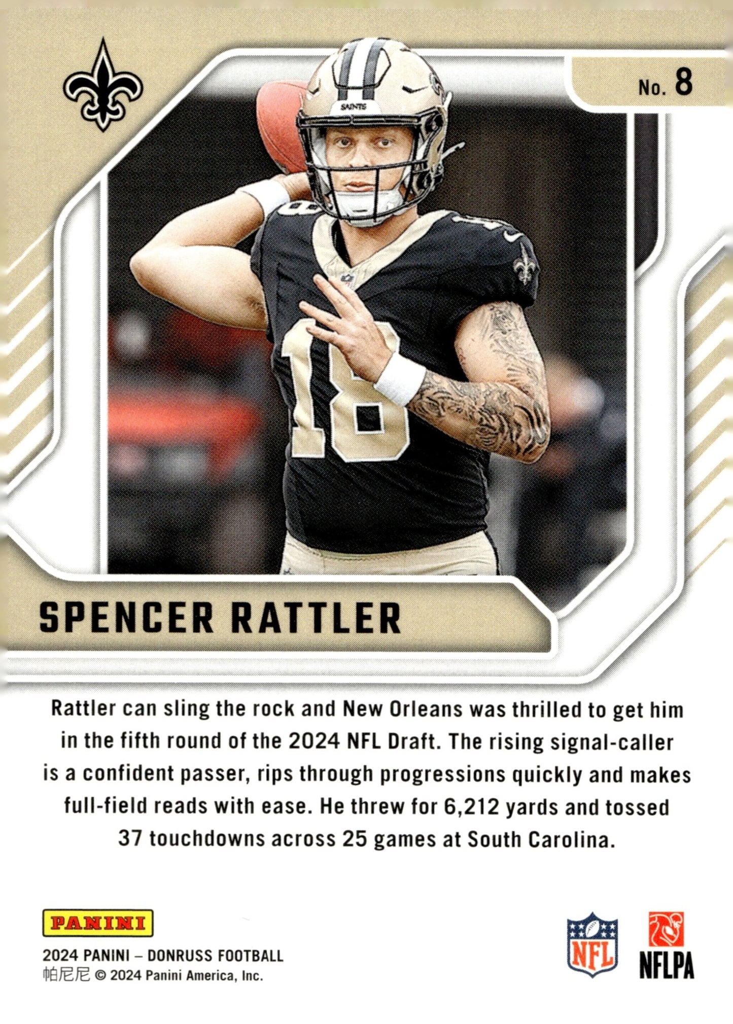 Spencer Rattler 2024 Panini Donruss Elite Series Rookies RC #8 - Collector Store LLC