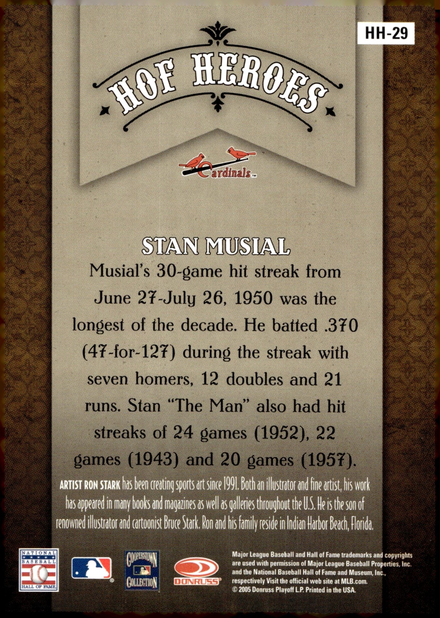 Stan Musial 2005 Donruss Diamond Kings HOF Heroes #HH - 29 - Collector Store LLC