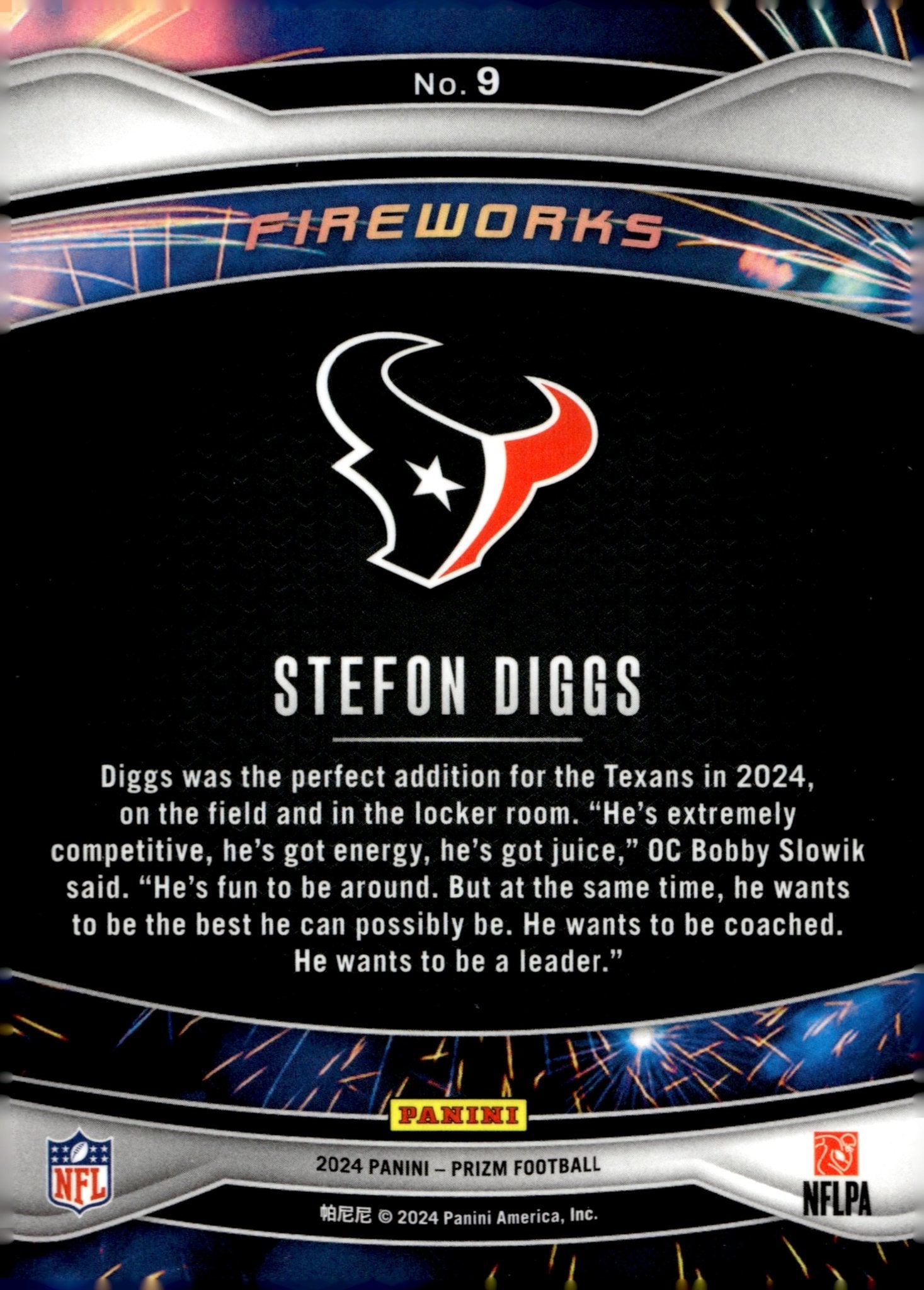 Stefon Diggs 2024 Panini Prizm Fireworks #9 #1 - Collector Store LLC