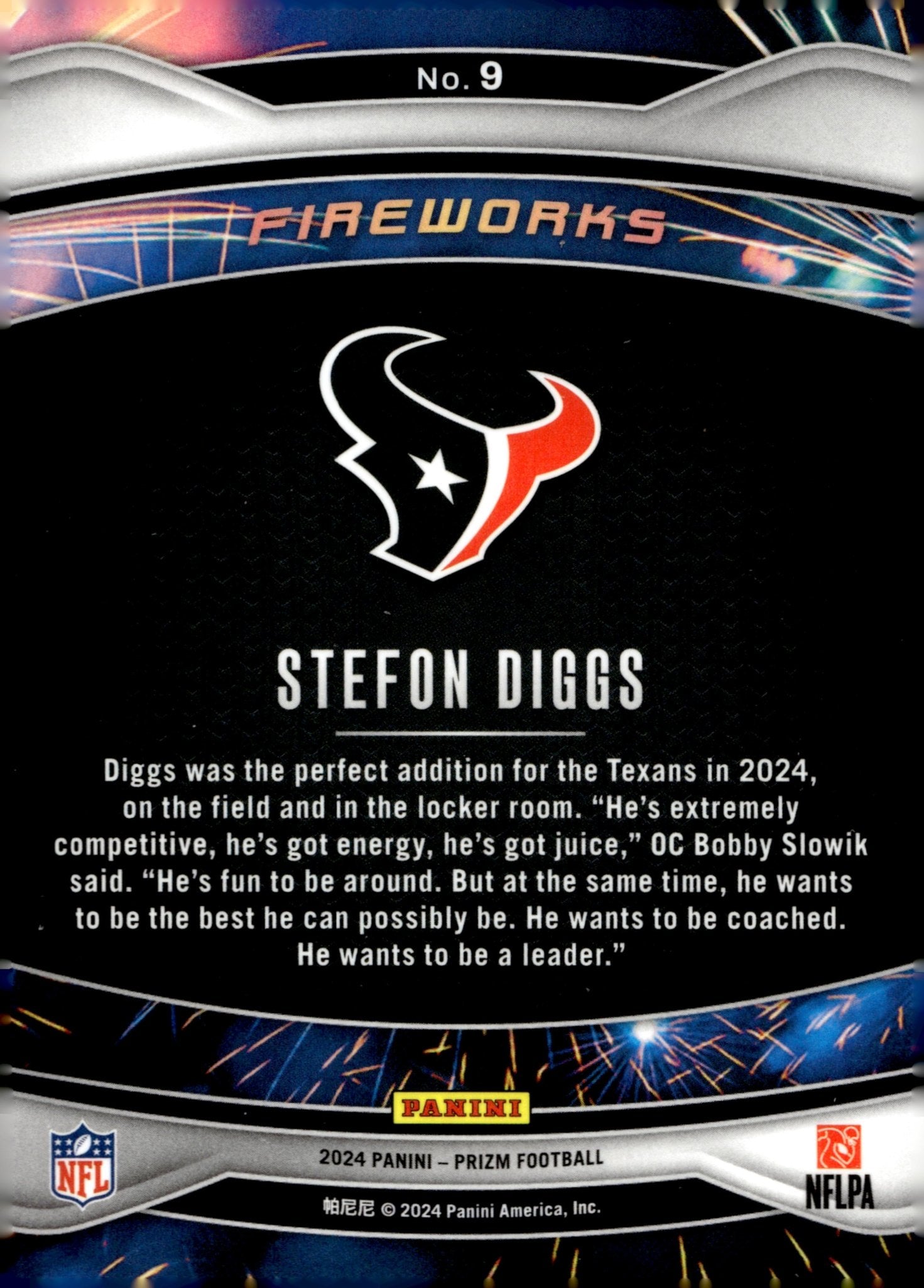 Stefon Diggs 2024 Panini Prizm Fireworks #9 #2 - Collector Store LLC