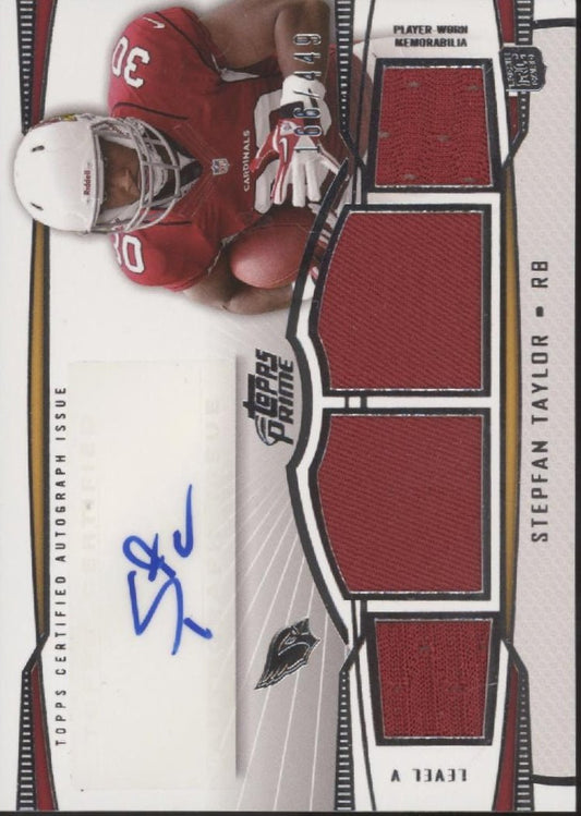 Stepfan Taylor 2013 Topps Prime Level V Swatches RC Auto 166/499 #PV - ST - Collector Store LLC