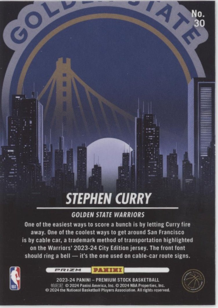 Stephen Curry 2023 - 24 Panini Premium Stock City Edition Prizm #30 - Collector Store LLC