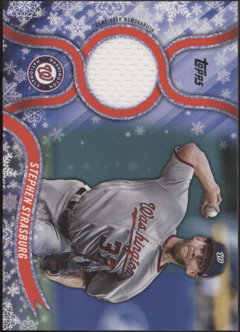 Stephen Strasburg 2018 Topps Walmart Holiday Mega Swatch #R - SS - Collector Store LLC