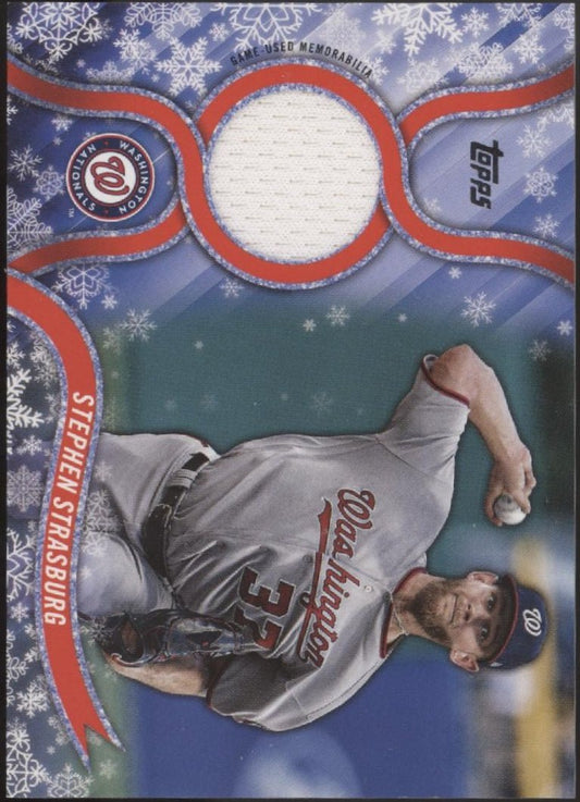Stephen Strasburg 2018 Topps Walmart Holiday Mega Swatch #R - SS - Collector Store LLC