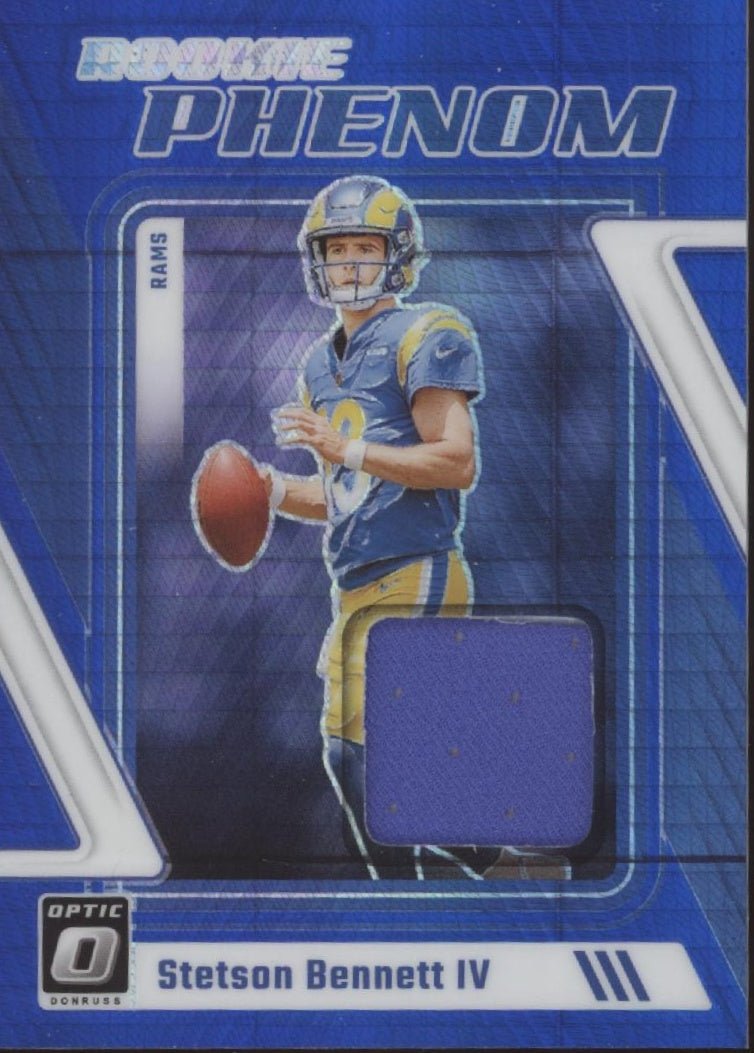 Stetson Bennett IV 2023 Donruss Optic Phenom Blue Prism Prizm Swatch #RP - SB - Collector Store LLC