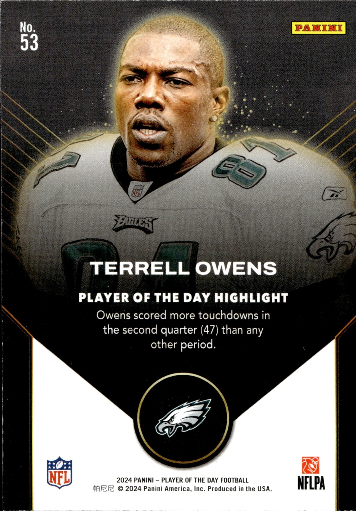 Terrell Owens 2024 Panini Player of the Day #53 - Collector Store LLC
