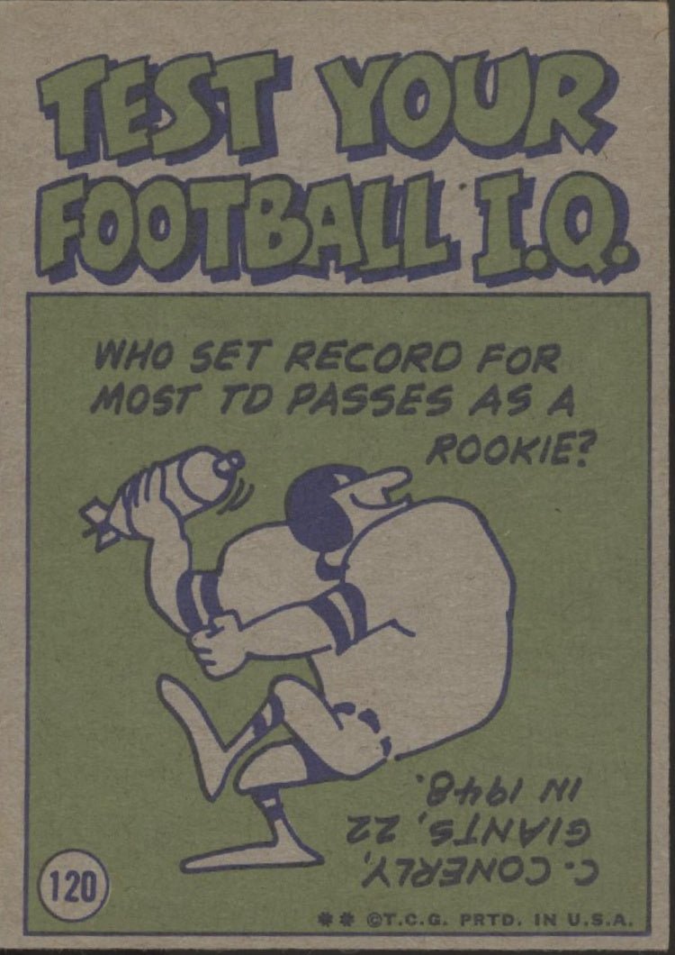 Terry Bradshaw 1972 Topps Pro Action 120 Pittsburgh Steelers VG - EX 1 - Collector Store LLC